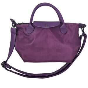 Longchamp Neo Le Pliage Small Crossbody Nylon Bag Purple Travel Foldable